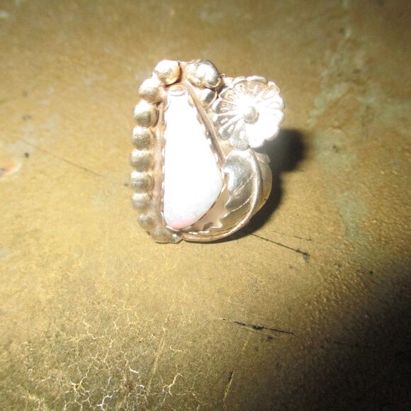 Sterling Silver and Fire Opal Handcrafted Ring size 5 - Picture 3 of 3